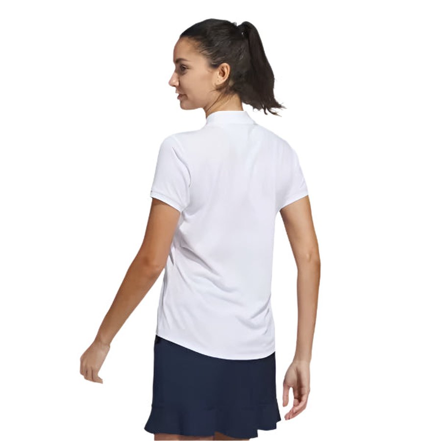 Adidas Ladies Ultimate365 Diamond Jacquard Polo Shirt - White