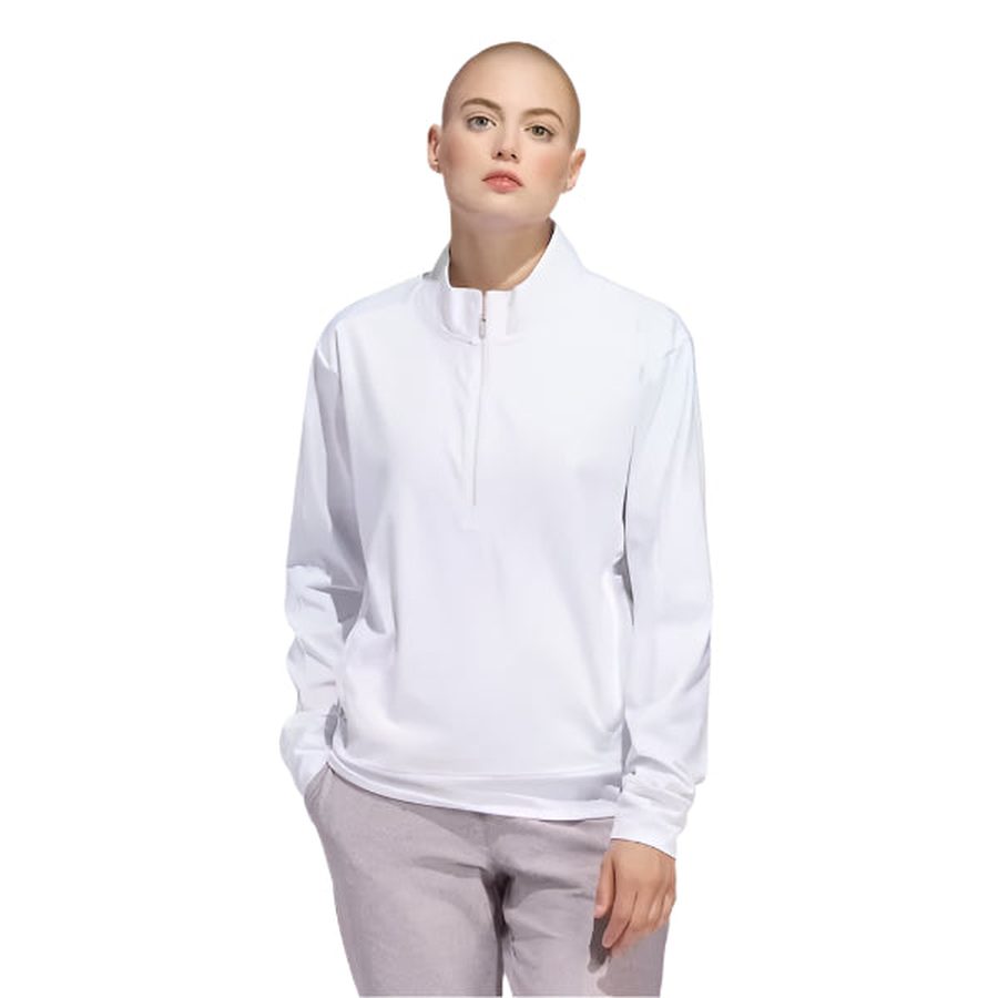 Adidas Ladies Ultimate365 Half-Zip Layering Top - White