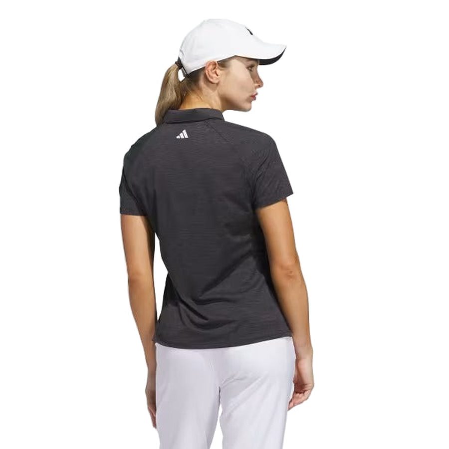 Adidas Ladies Ultimate365 Heathered Twistknit Polo Shirt - Black