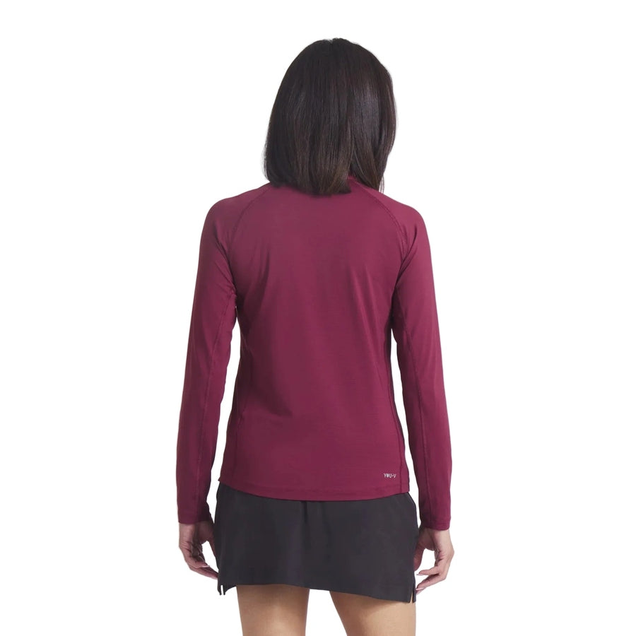 Puma Ladies YOU-V Solid 1/4 Zip Golf Pullover - Ruby