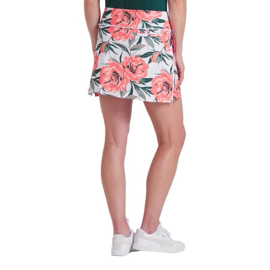 Puma Ladies Blake B-Game Golf Skirt - White/Peach