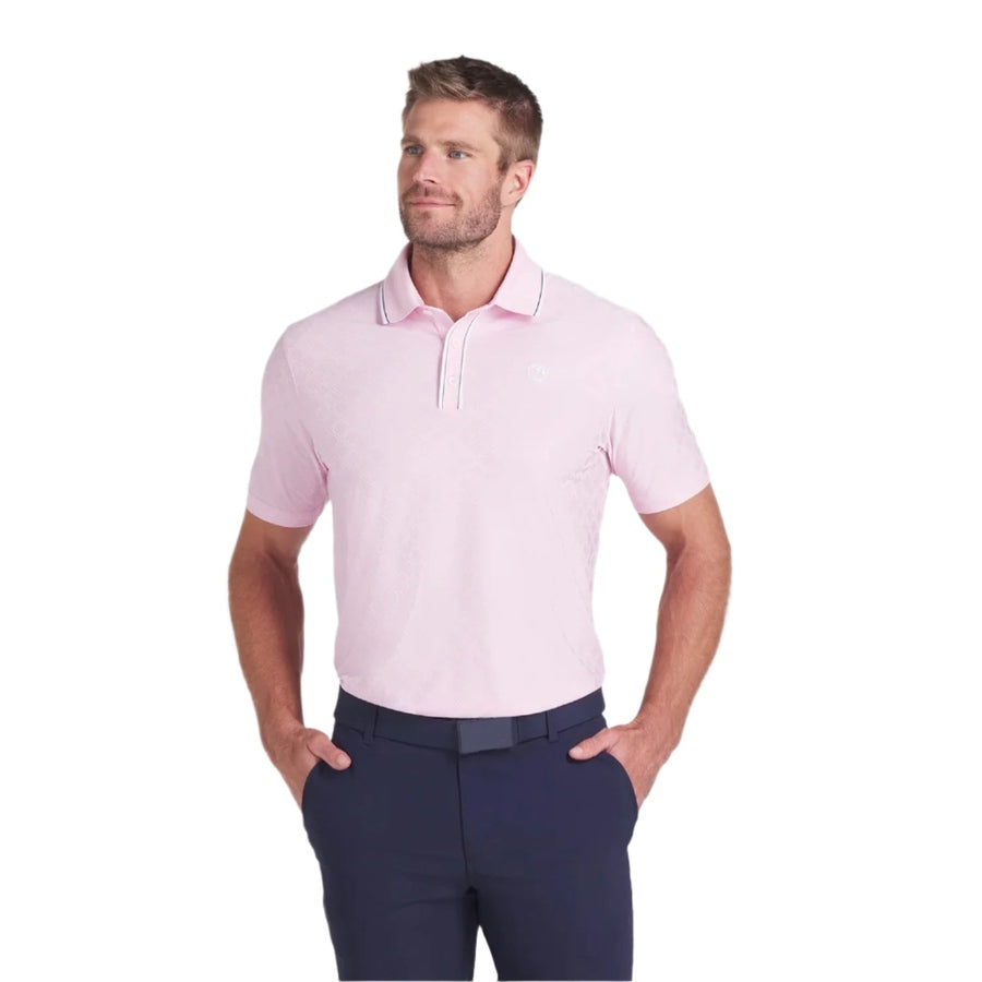 Puma AP Tipped Jacquard Golf Polo - Pink