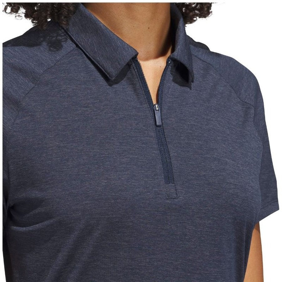 Adidas Ladies Ultimate365 Heathered Twistknit Polo Shirt - Navy
