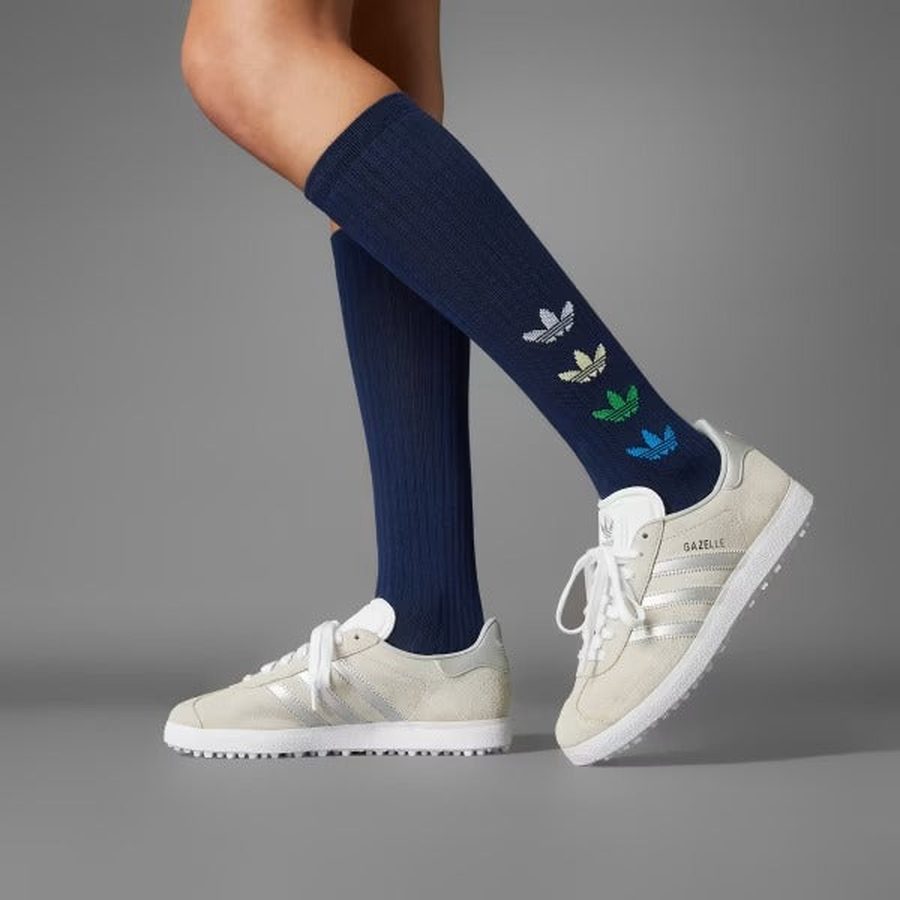 Adidas Ladies Gazelle Spikeless Golf Shoes - White/Silver