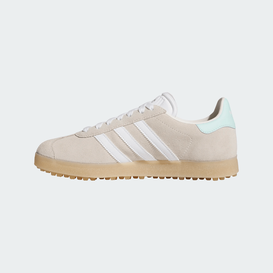 Adidas Ladies Gazelle Spikeless Golf Shoes - Beige/Mint