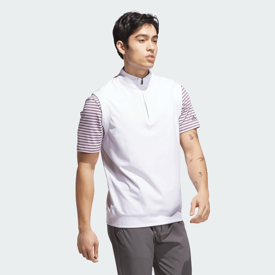 Adidas Ultimate365 Classic Quarter-Zip Golf Vest - White
