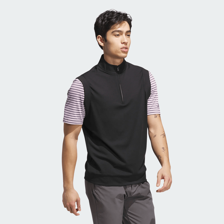 Adidas Ultimate365 Classic Quarter-Zip Golf Vest - Black