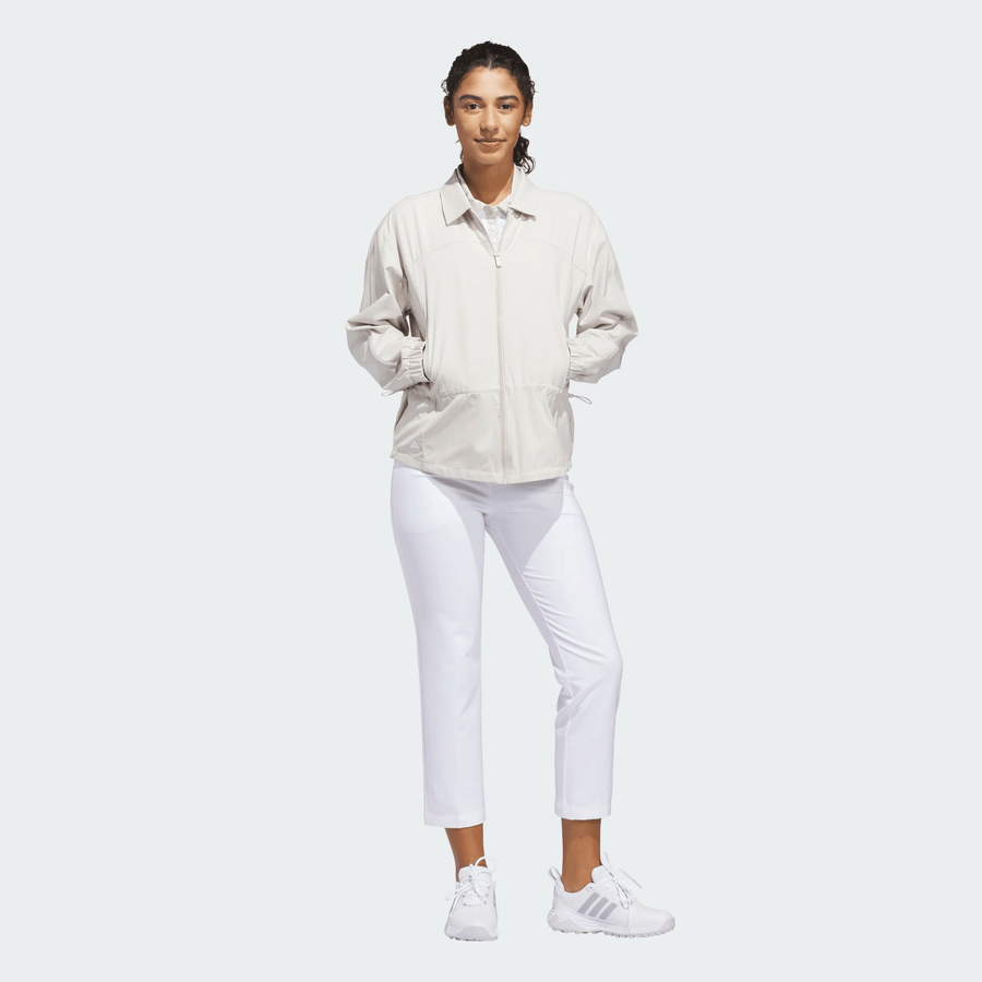 Adidas Ladies Ultimate365+ Peplum Grid Jacket - Beige