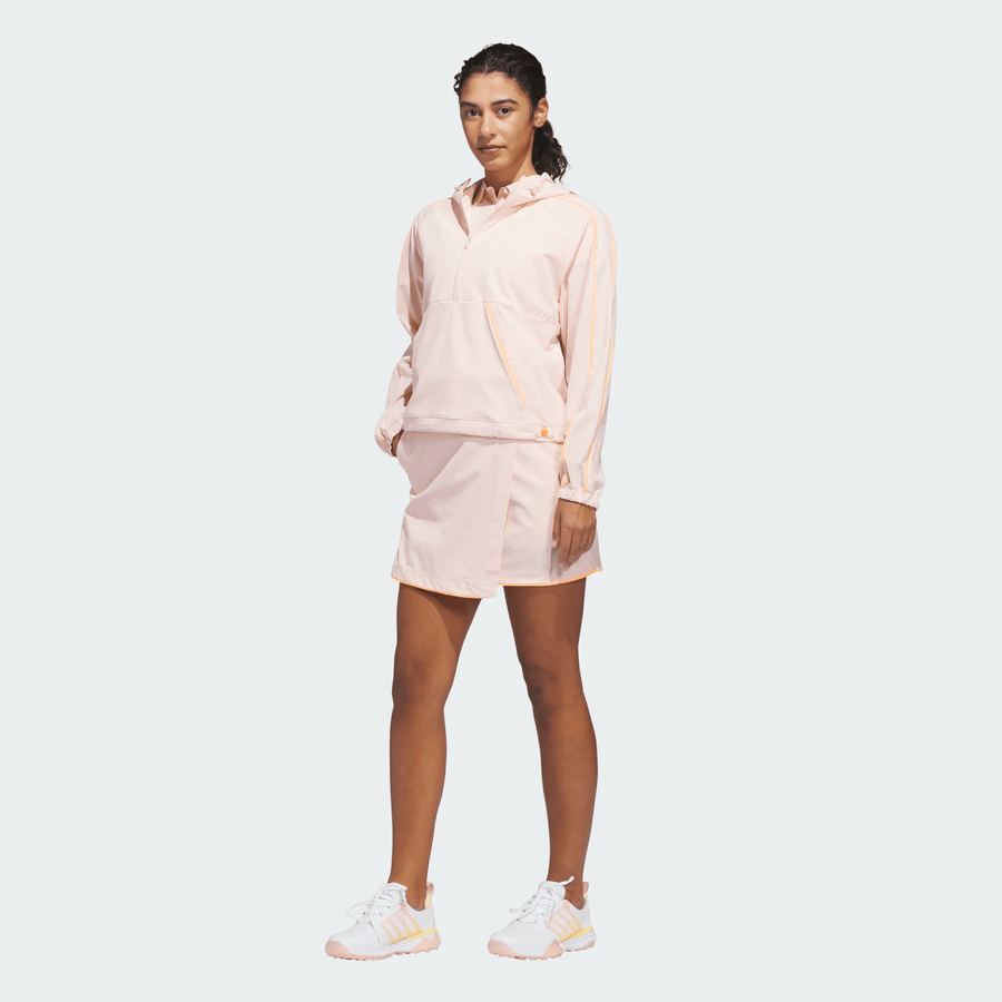 Adidas Ladies Ultimate365 Seersucker Quarter-Zip Jacket - Pink