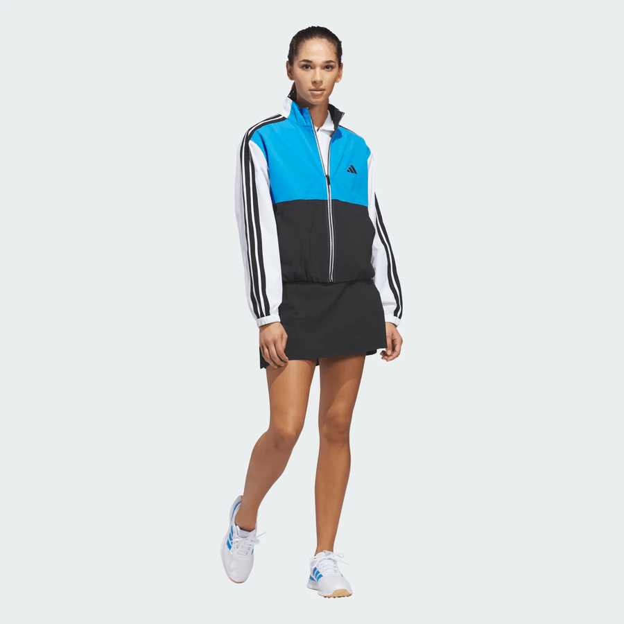 Adidas Ladies Beyond THE Course Color Block Twistweave Full ZIP Jacket - Blue