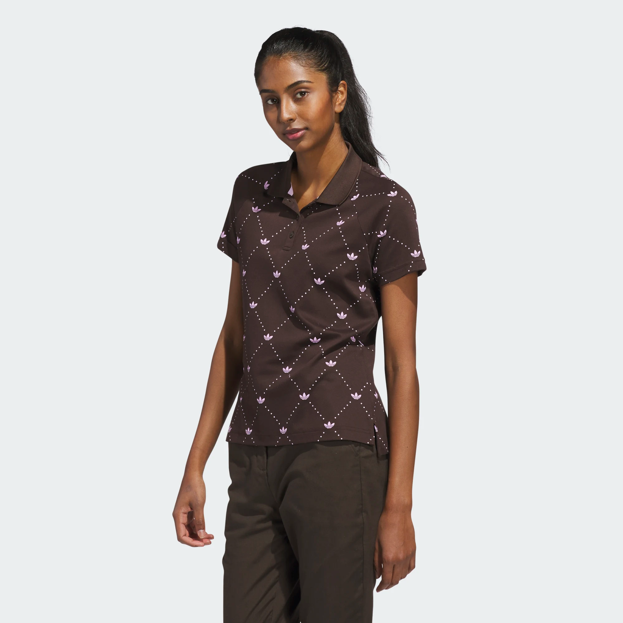 Adidas Ladies Originals Printed Trefoil Polo