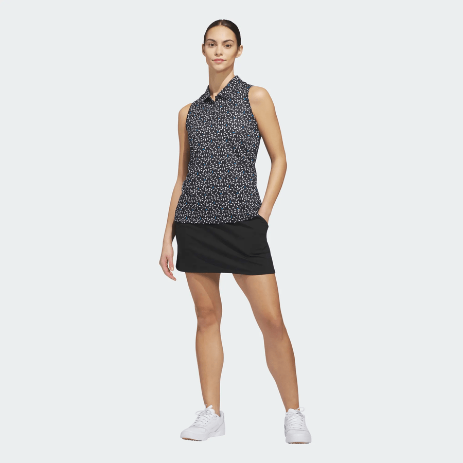 Adidas Ladies Ultimate365 Printed Ottoman Climacool Sleeveless Polo