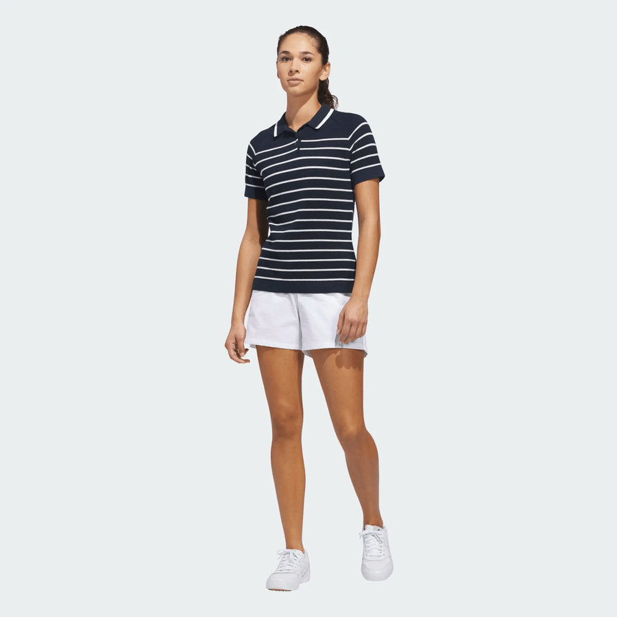 Adidas Ladies Ultimate365+ Stripe Knit Polo Shirt
