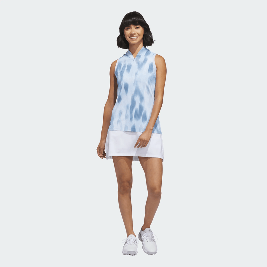 Adidas Ladies Ultimate365 Tour Printed Sleeveless Polo Shirt