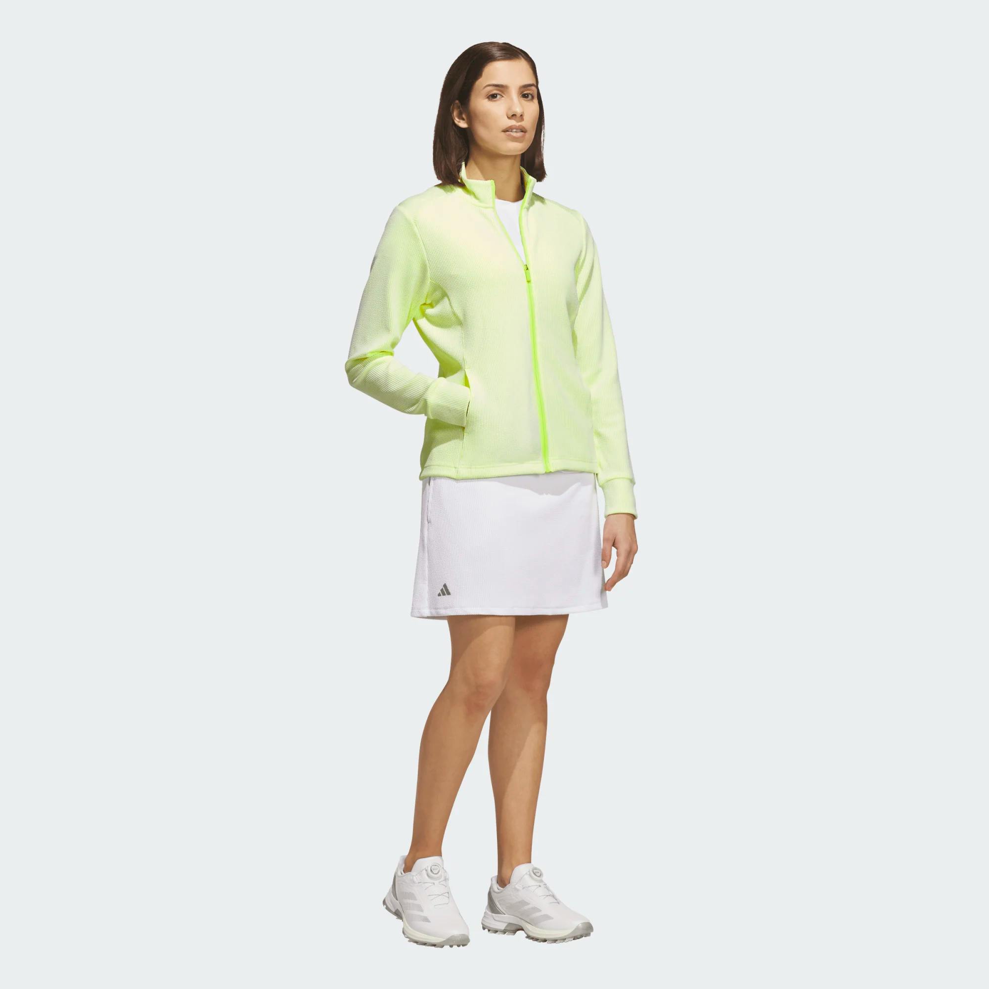 Adidas Ladies Performance Texture Full Zip Jacket - Green