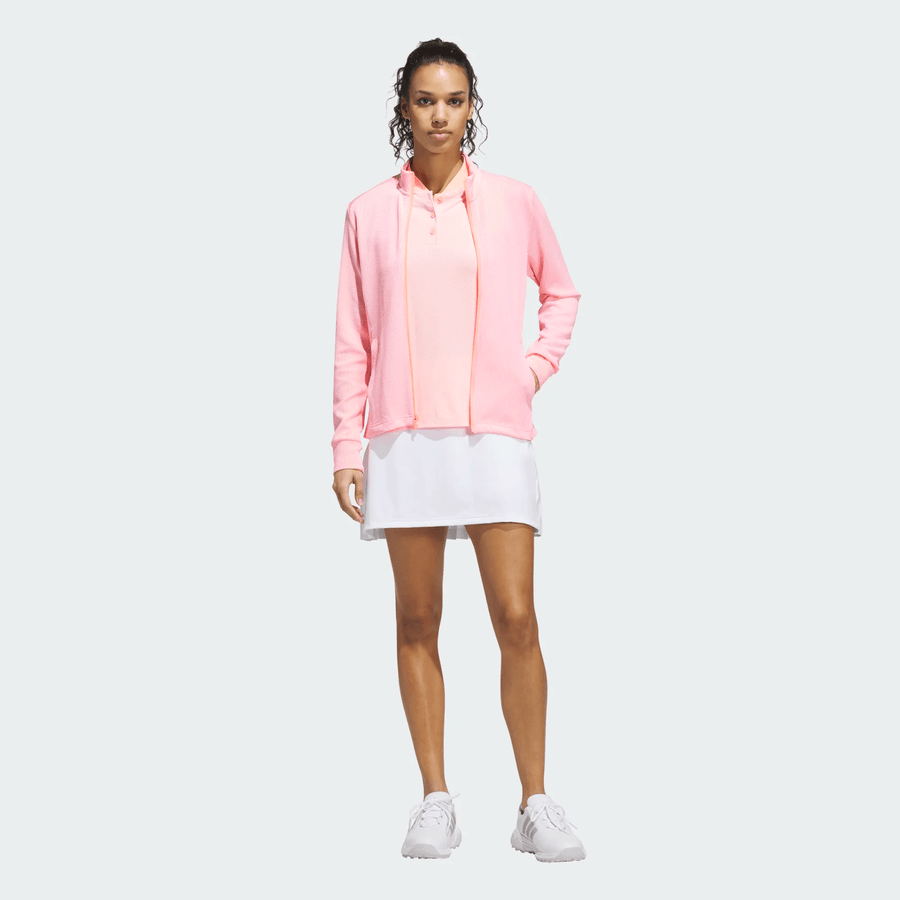 Adidas Ladies Performance Texture Full Zip Jacket - Pink