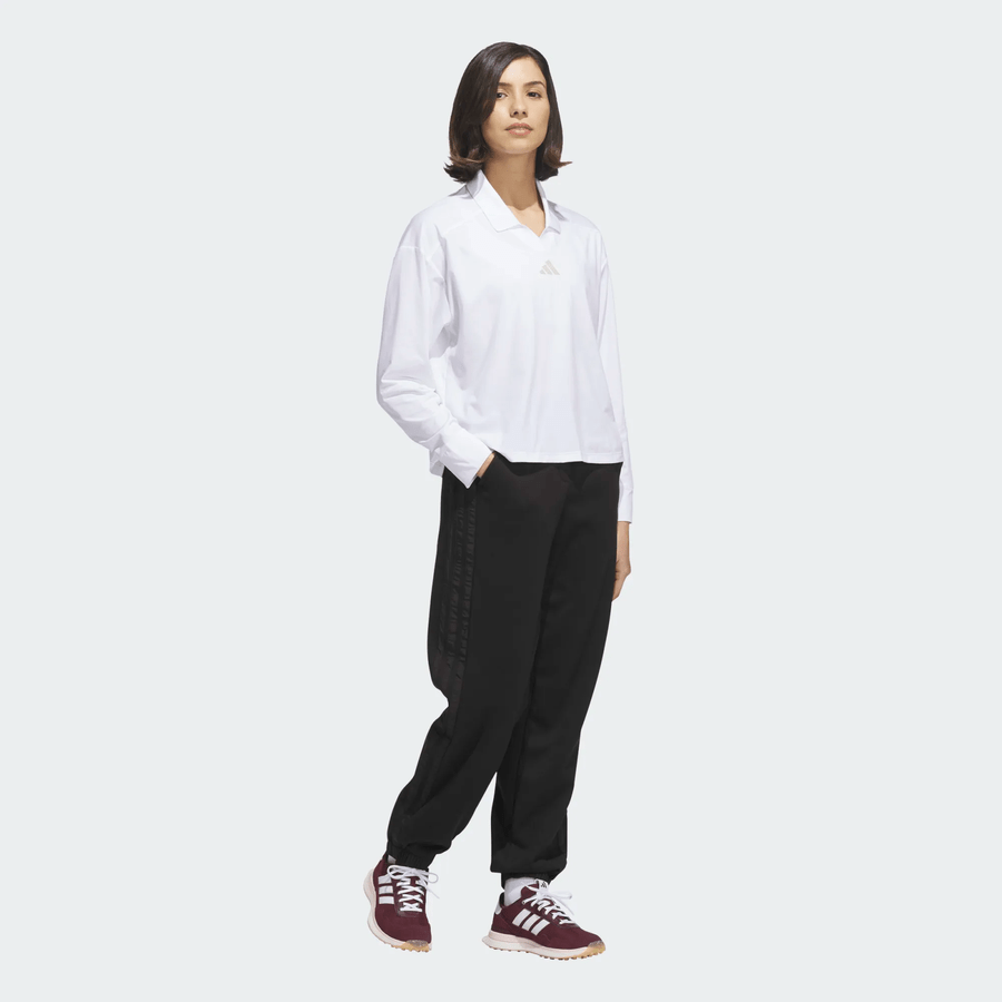 Adidas Ladies Beyond The Course Twistknit Loose Polo Shirt - White