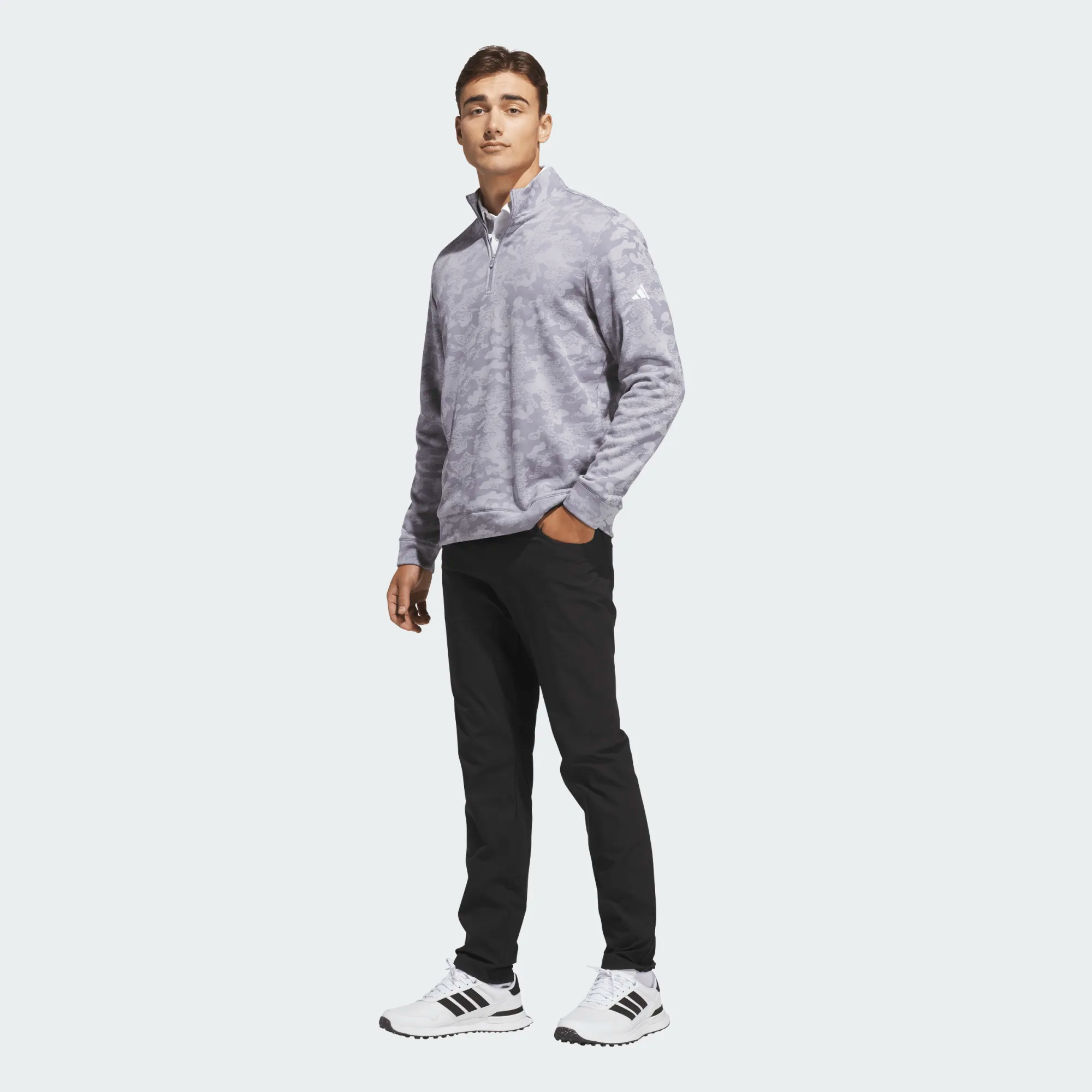 Adidas Ultimate365 Durable Water Repellant Quarter-Zip Sweatshirt - Grey