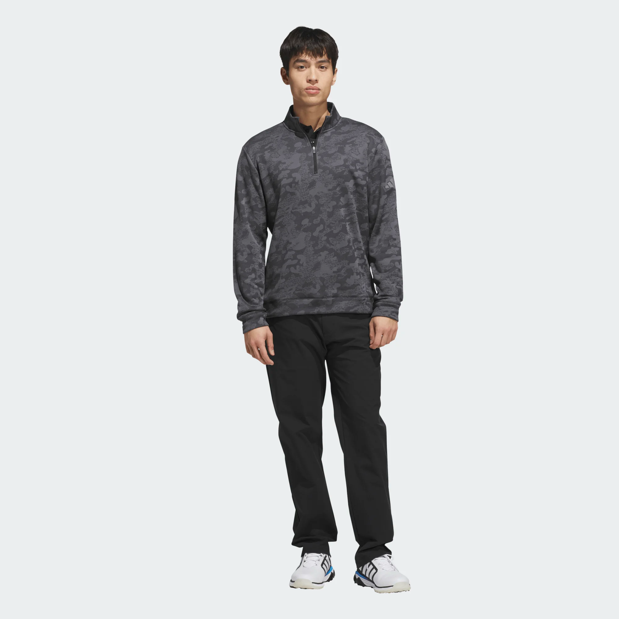 Adidas Ultimate365 Durable Water Repellant Quarter-Zip Sweatshirt - Black/Grey