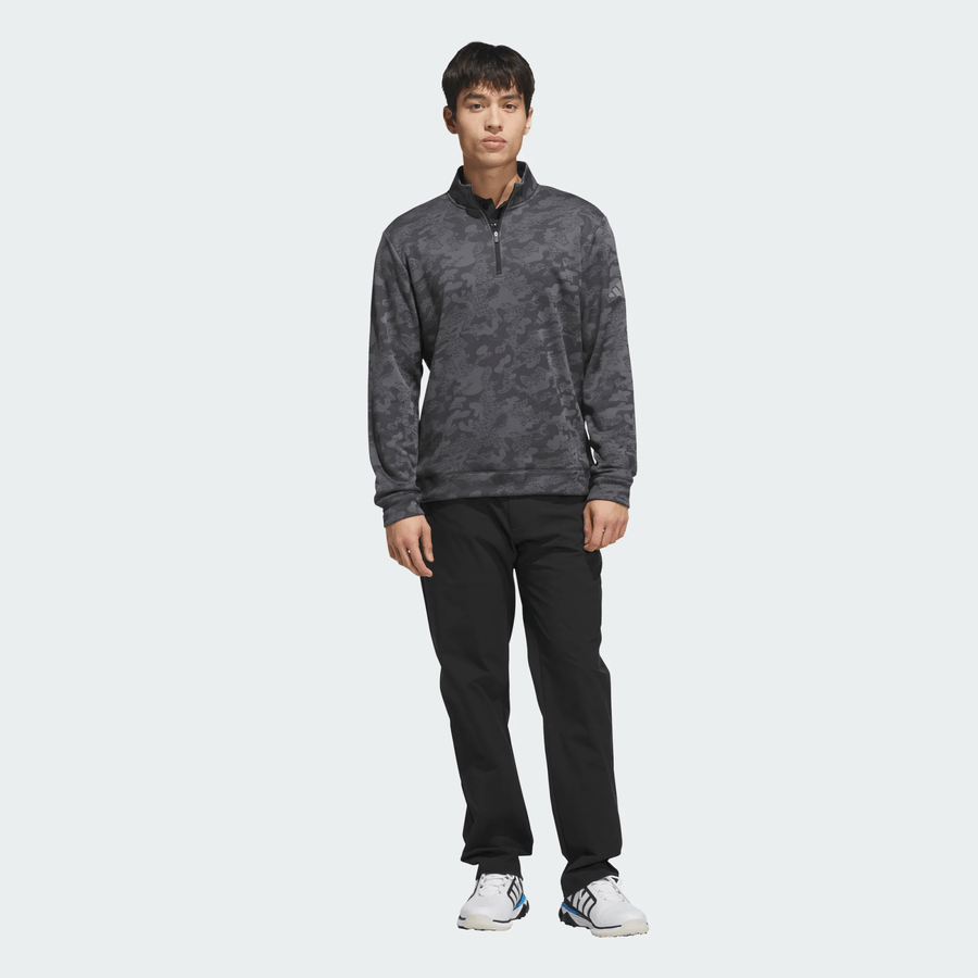 Adidas Ultimate365 Durable Water Repellant Quarter-Zip Sweatshirt - Black/Grey