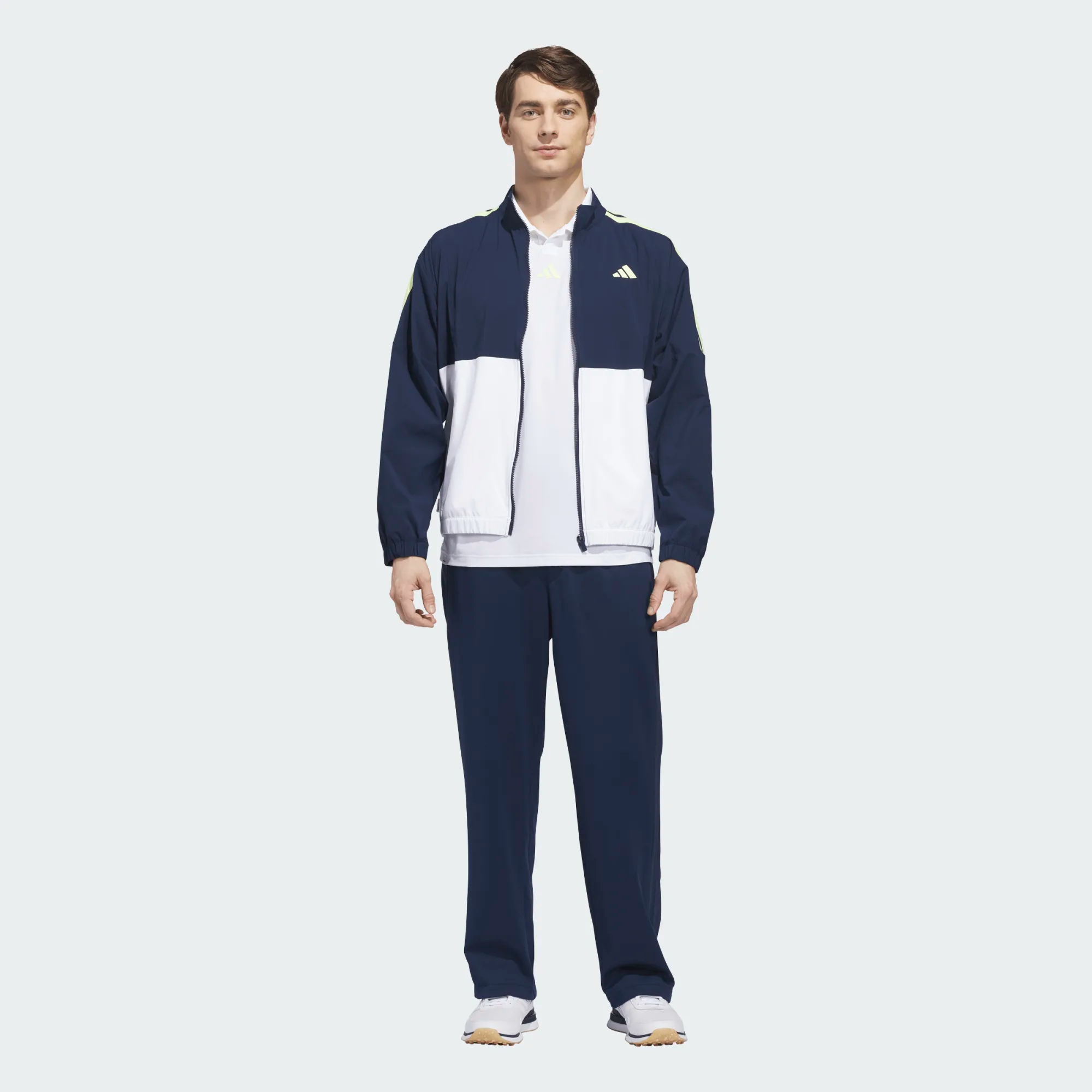 Adidas Beyond Twistweave Full-Zip Windbreaker - White/Navy