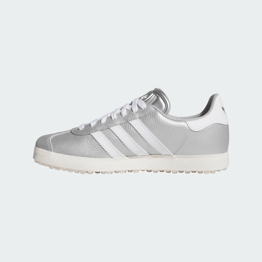 Adidas Ladies Gazelle Spikeless Golf Shoes - Silver/White