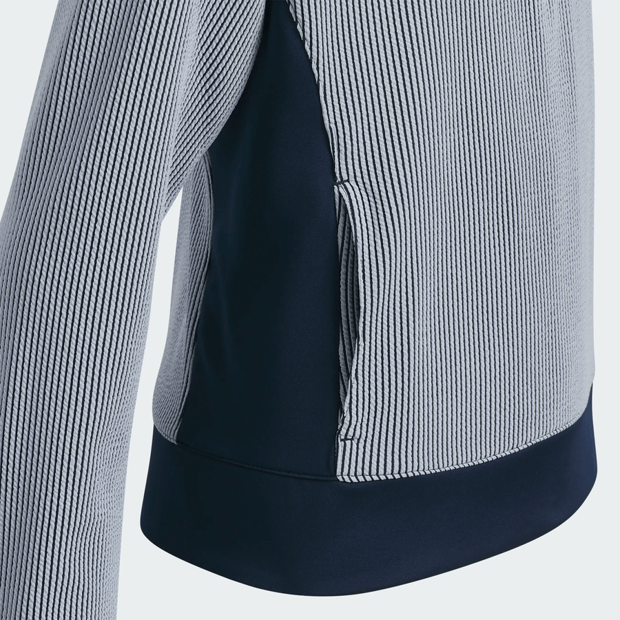 Adidas Girls Textured Quarter Zip Top - Navy