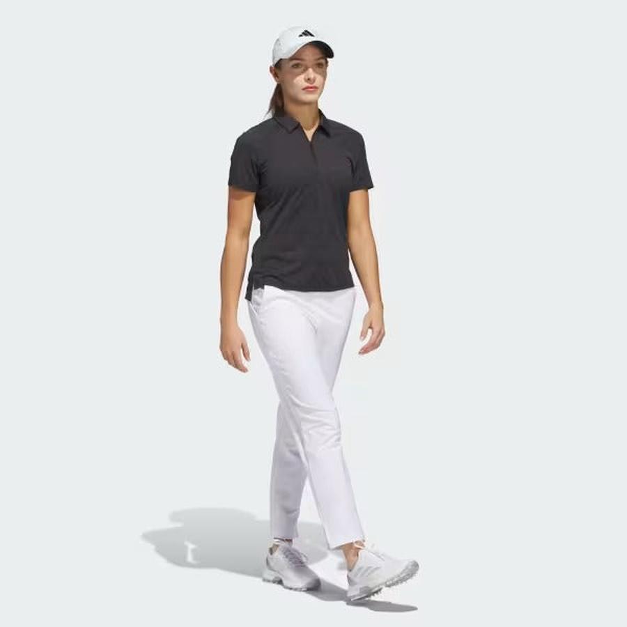 Adidas Ladies Ultimate365 Heathered Twistknit Polo Shirt - Black