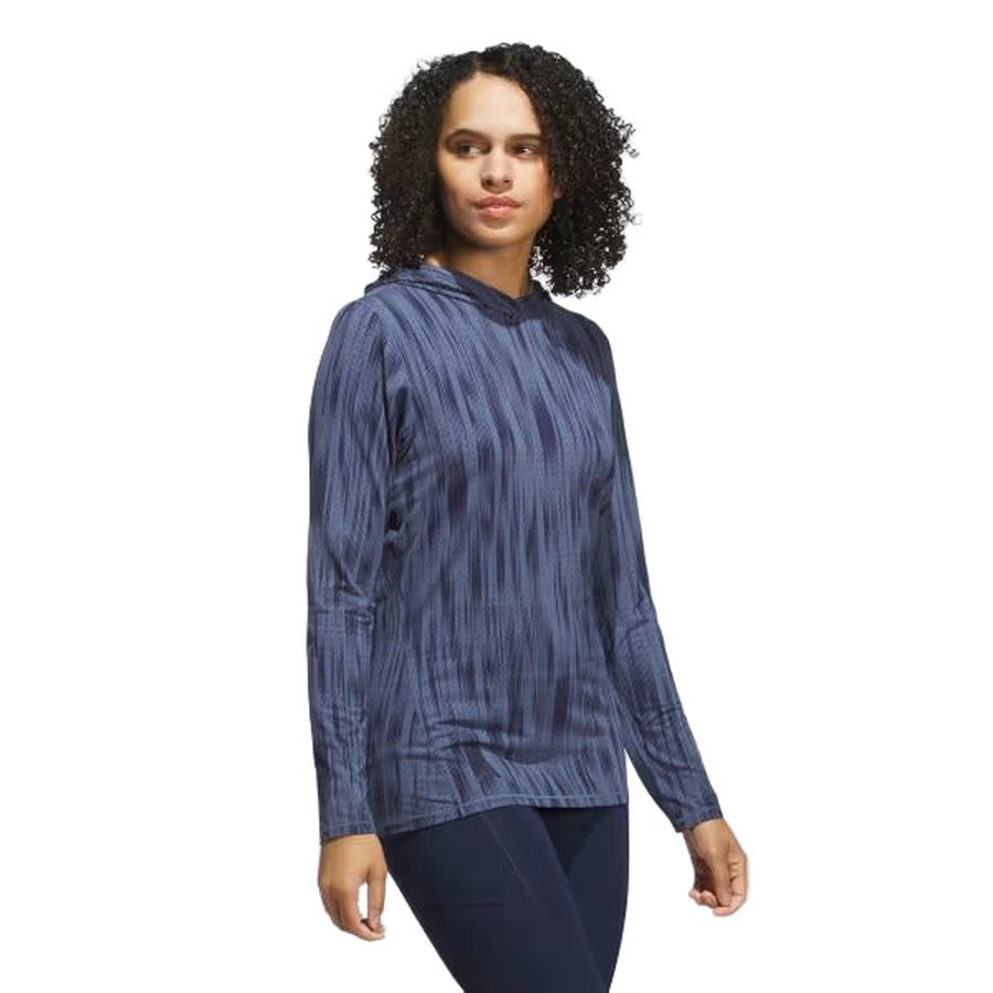 Adidas Ladies Ultimate365 Printed Hoodie - Navy