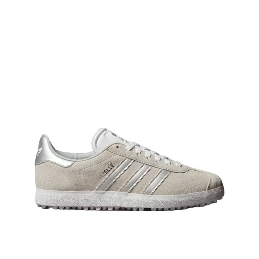 Adidas Ladies Gazelle Spikeless Golf Shoes - White/Silver