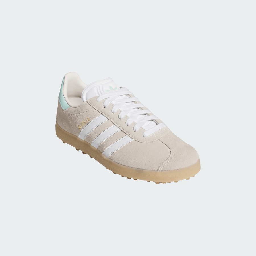Adidas Ladies Gazelle Spikeless Golf Shoes - Beige/Mint