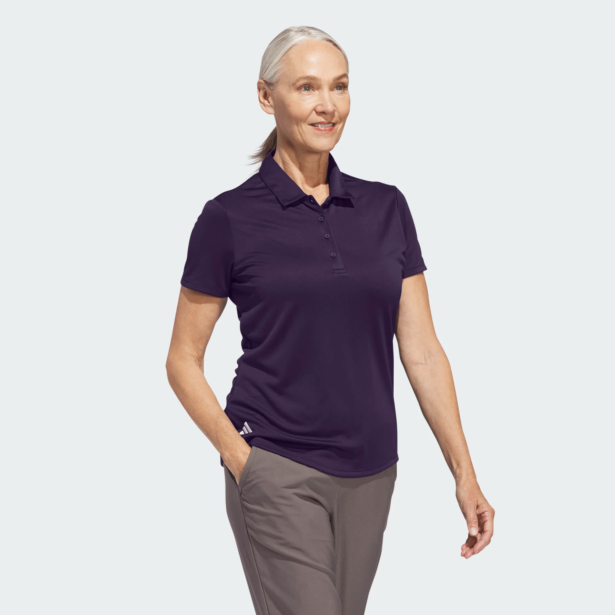 Adidas Ladies Solid Performance Short Sleeve Golf Polo
