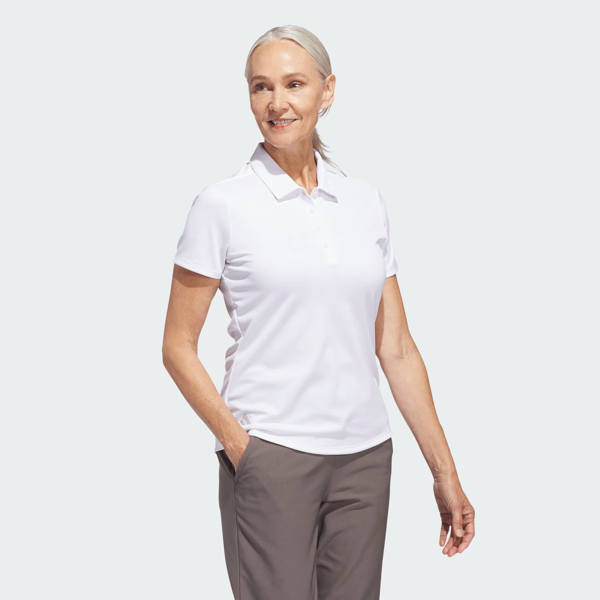 Adidas Ladies Solid Performance Short Sleeve Golf Polo
