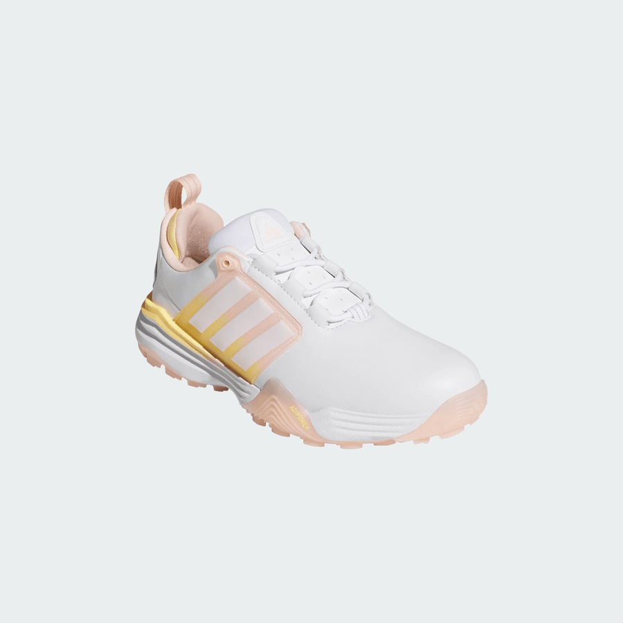Adidas Ladies Adipower 26 Spikeless Golf Shoes - White/Yellow/Pink
