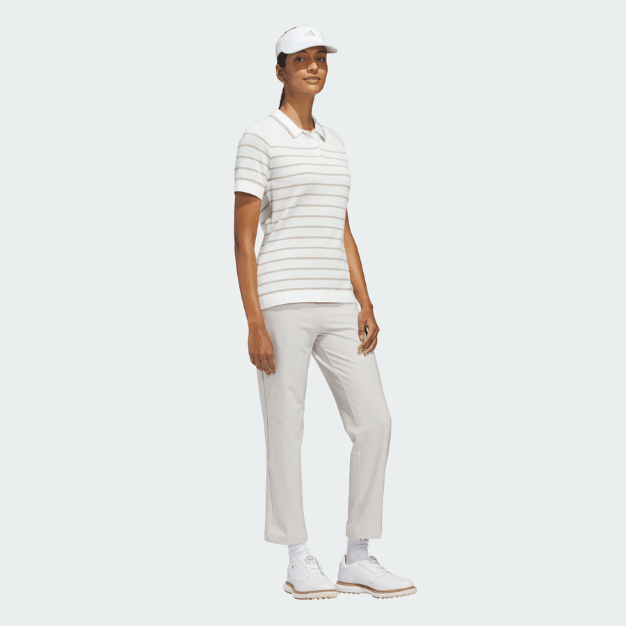 Adidas Ladies Ultimate365+ Stripe Knit Polo Shirt