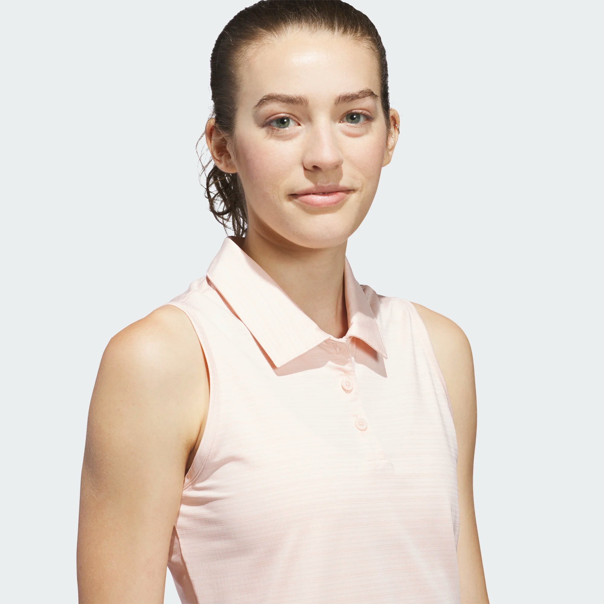 Adidas Ladies Ultimate365 Jacquard Sleeveless Polo Shirt - Pink