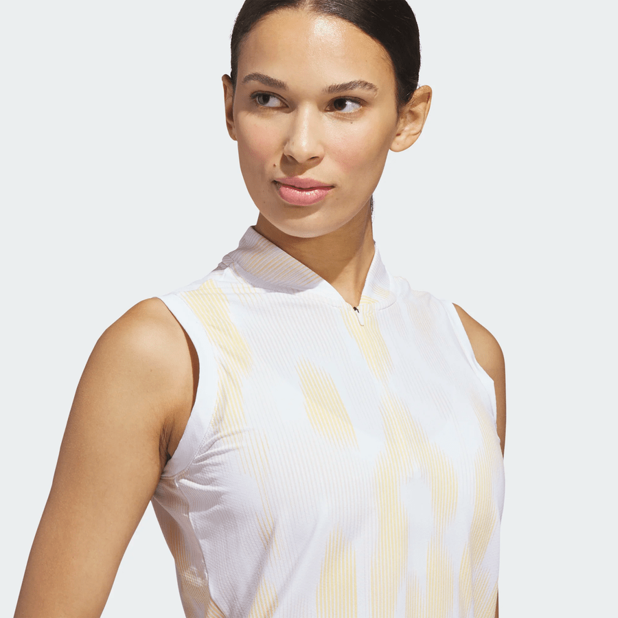 Adidas Ladies Ultimate365 Tour Printed Sleeveless Polo Shirt