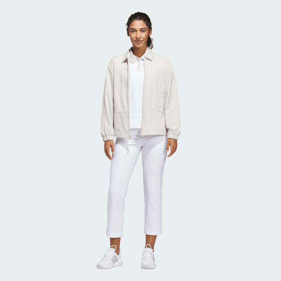 Adidas Ladies Ultimate365+ Peplum Grid Jacket - Beige