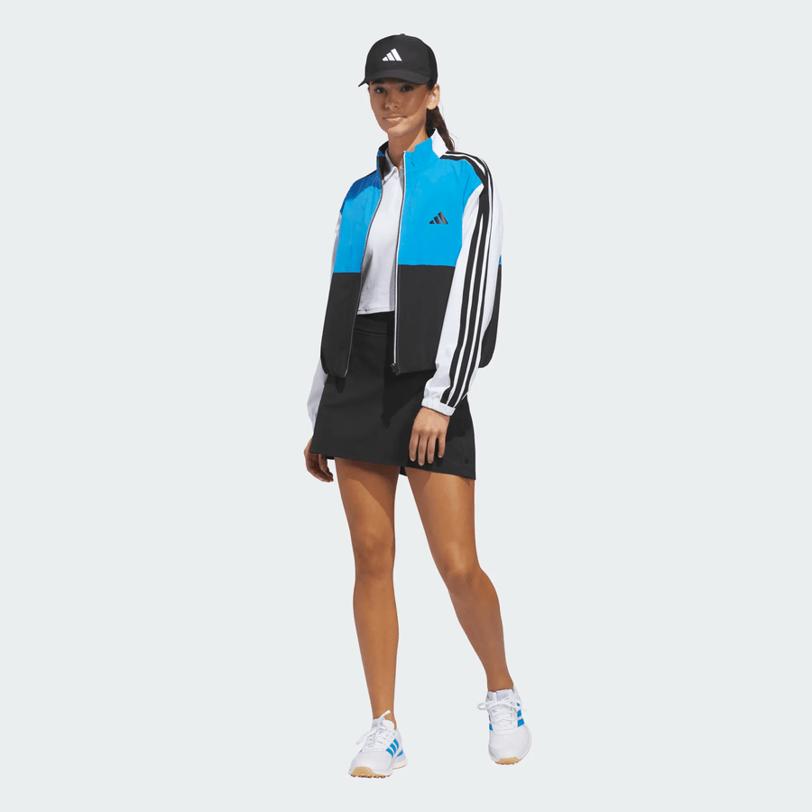 Adidas Ladies Beyond THE Course Color Block Twistweave Full ZIP Jacket - Blue