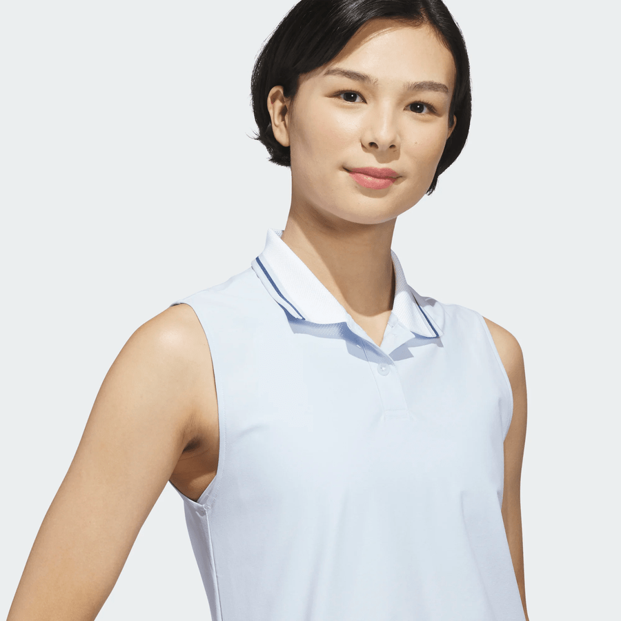 Adidas Ladies Beyond The Course Twistknit Sleeveless Polo Shirt