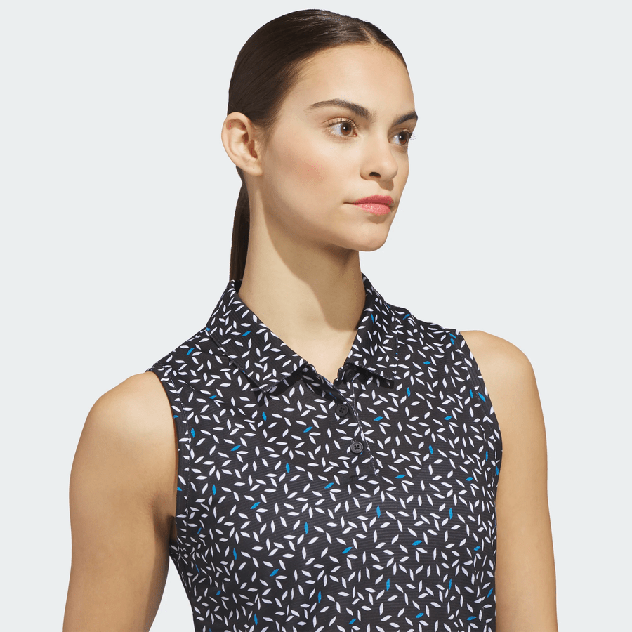 Adidas Ladies Ultimate365 Printed Ottoman Climacool Sleeveless Polo