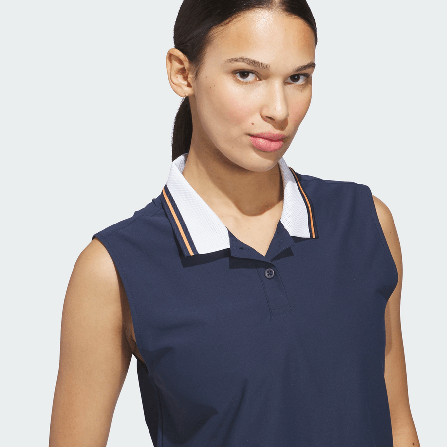 Adidas Ladies Beyond The Course Twistknit Sleeveless Polo Shirt