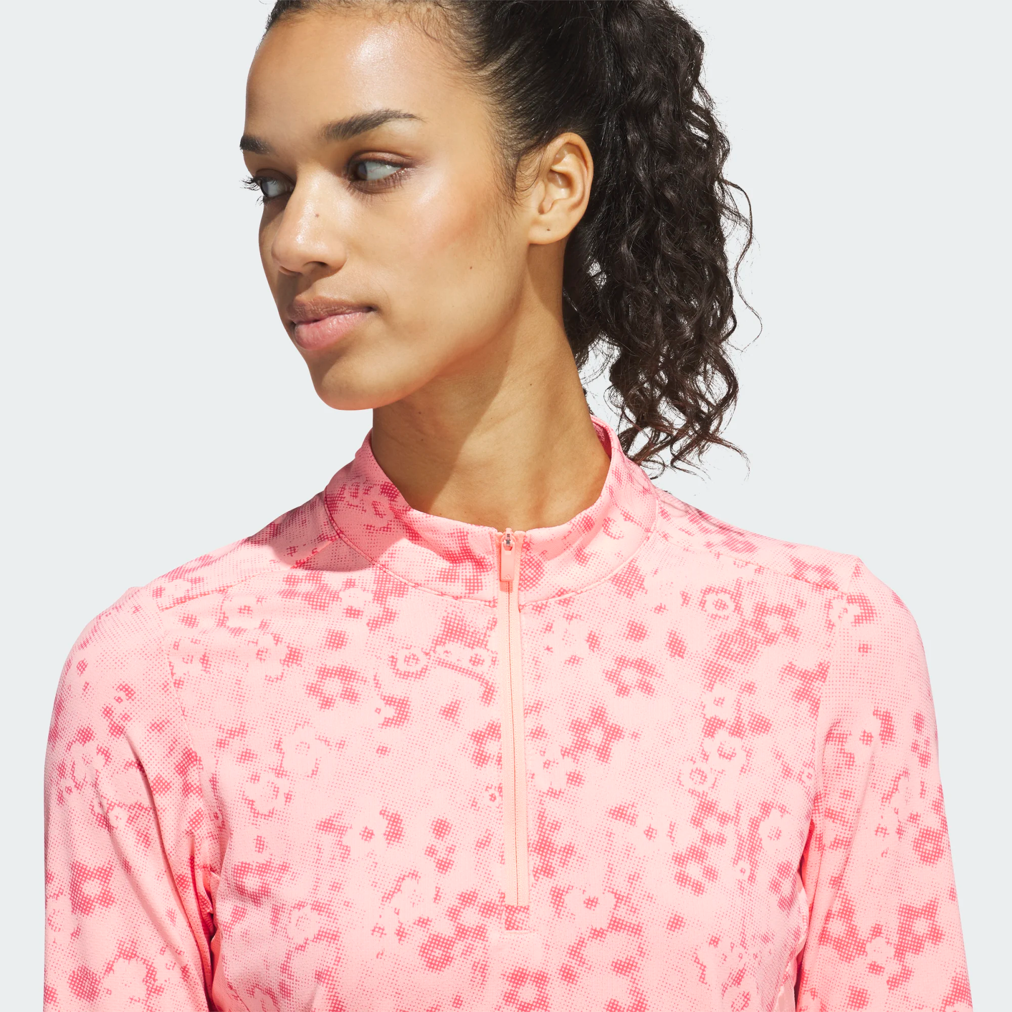 Adidas Haut à col montant imprimé à demi-zip Ultimate365 Cool Feeling pour femme