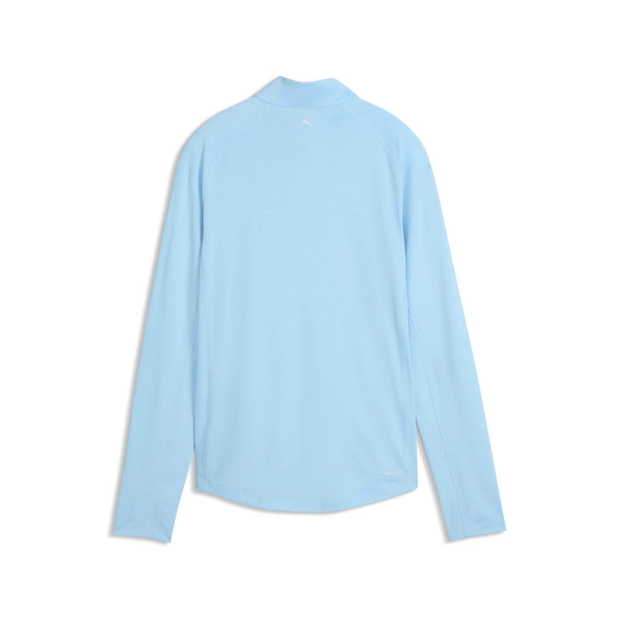 Puma Ladies YOU-V Solid 1/4 Zip Golf Pullover - Light Blue