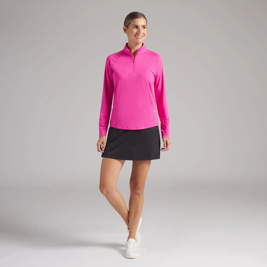 Puma Ladies YOU-V Solid 1/4 Zip Golf Pullover - Pink