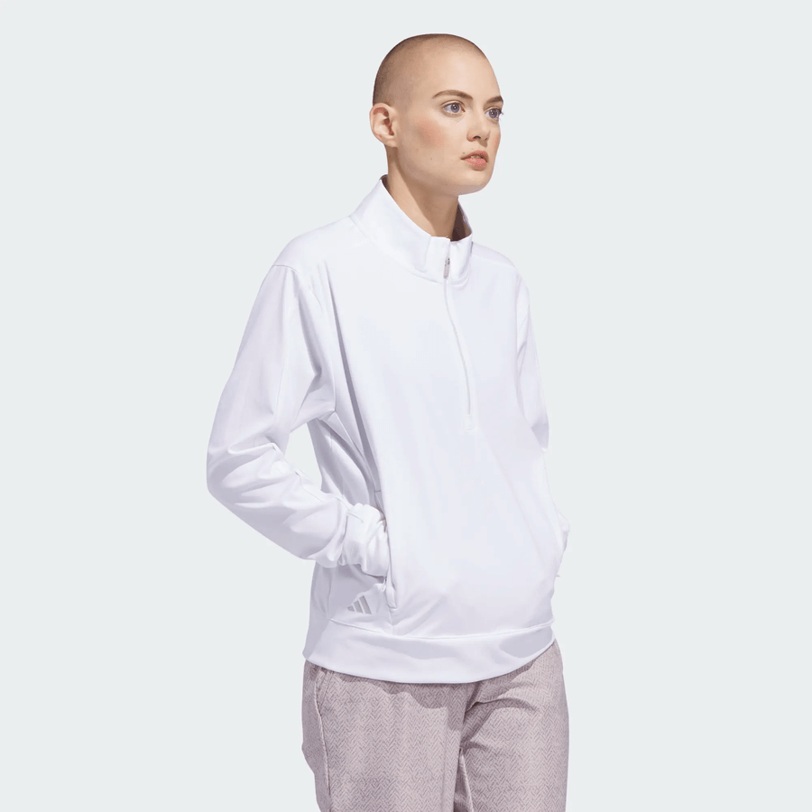 Adidas Ladies Ultimate365 Quarter-Zip Jacket - White