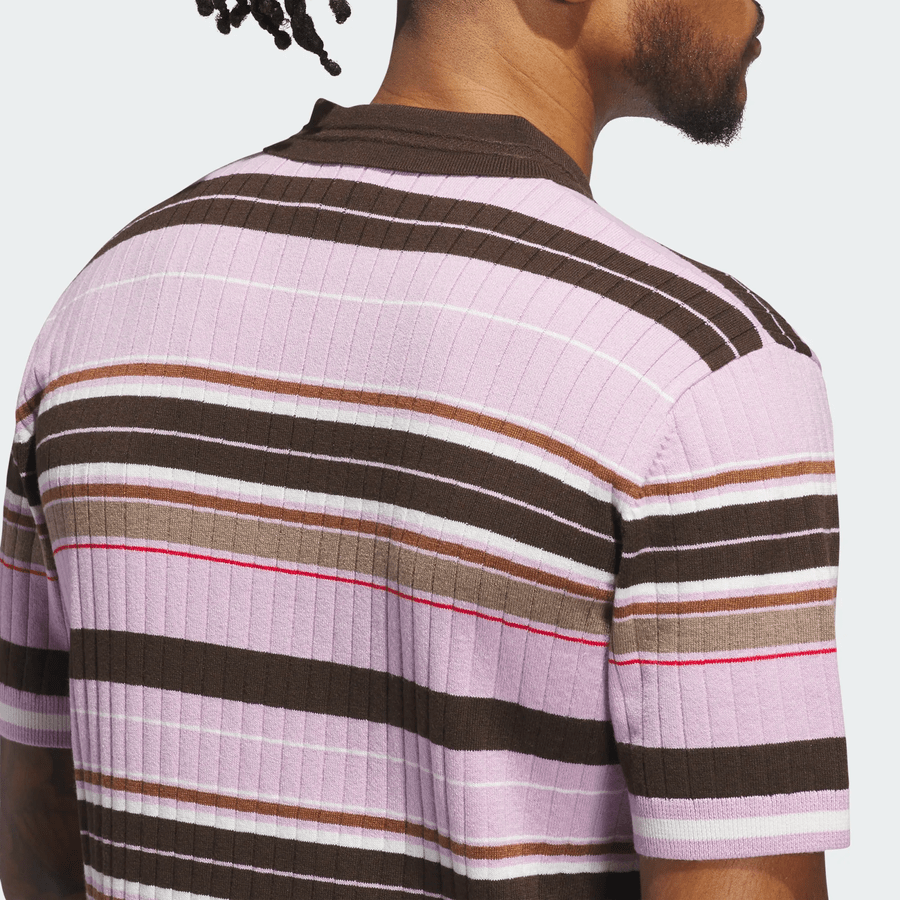 Adidas Originals Knit Polo - Pink/Brown