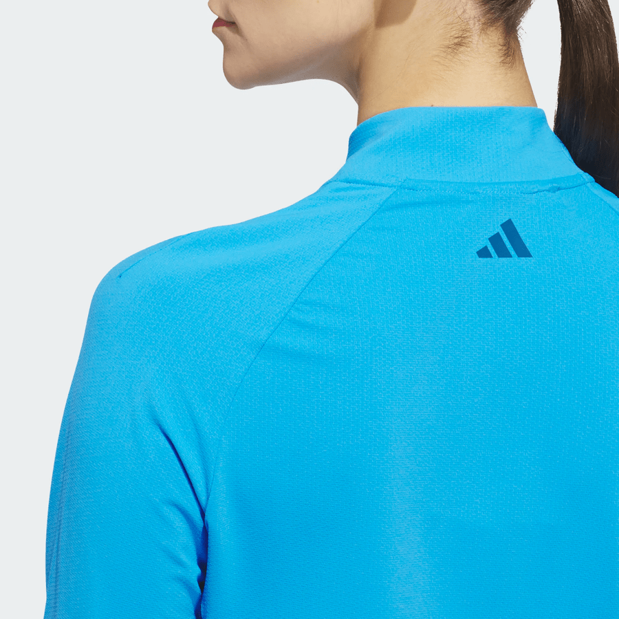 Adidas Ladies Ultimate365 Solid Quarter-Zip Mock Polo Shirt
