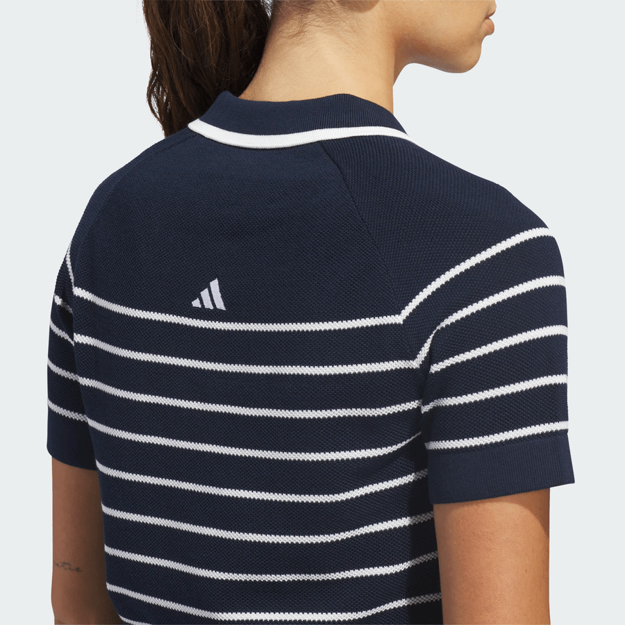 Adidas Ladies Ultimate365+ Stripe Knit Polo Shirt