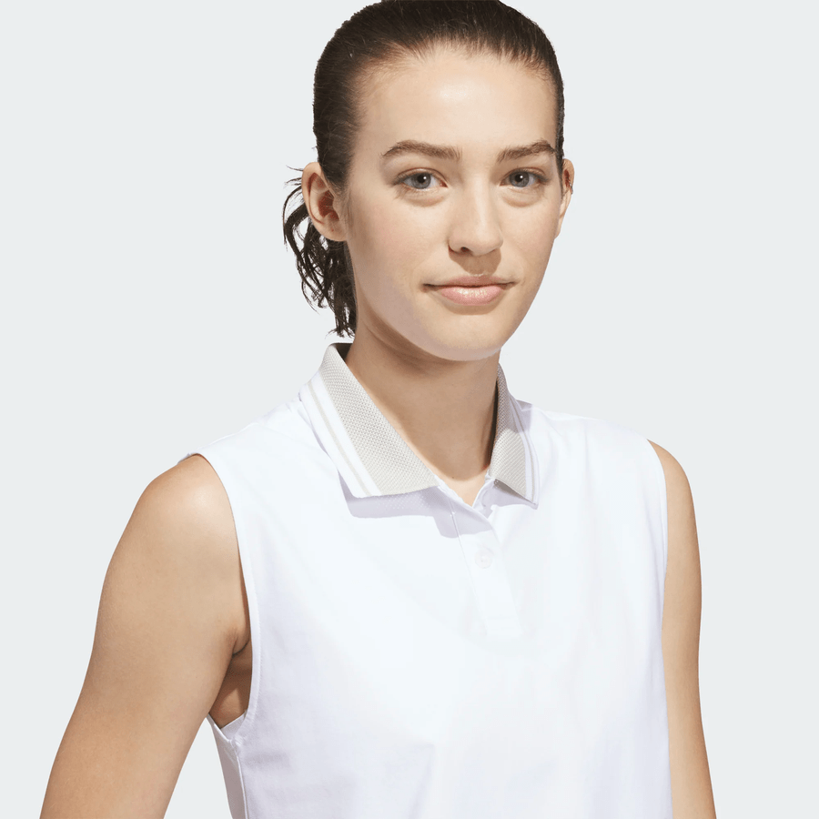 Adidas Ladies Beyond The Course Twistknit Sleeveless Polo Shirt